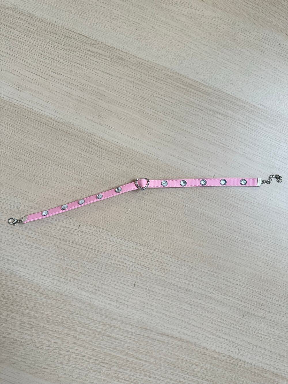 Dolls Kill Pink Rhinestone Choker - New